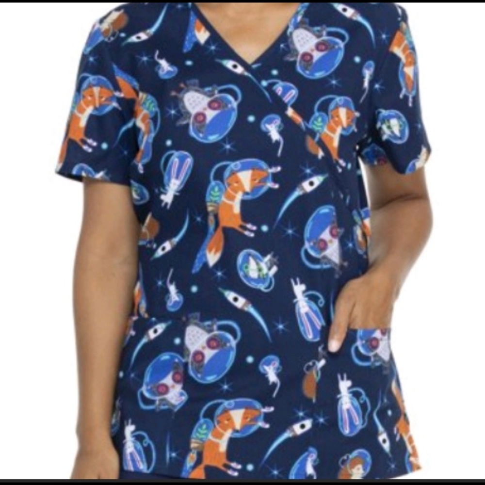 Cosmic Critters Scrub Top